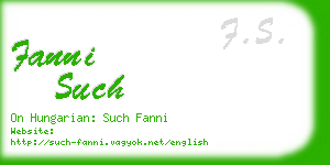 fanni such business card